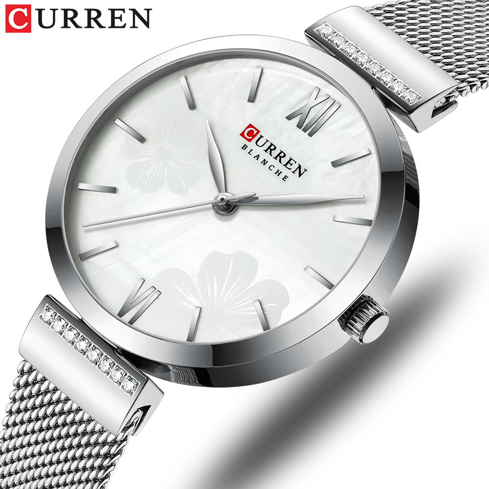 Mesh Stainless Strap - CURREN 9067 여성용 미니멀리스트 쿼츠 시계,