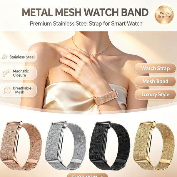 Mesh Stainless Strap - Fitbit Air용 스테인레스 스틸 밀라네즈 메탈