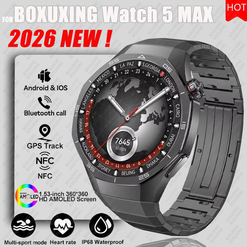 Hybrid Smartwatch - 2026 신형 BOXUXING 워치 5 MAX