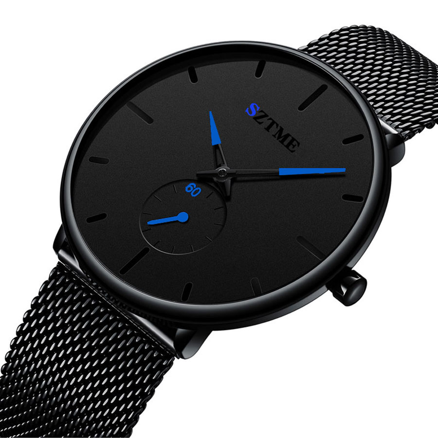 Mesh Stainless Strap - 세련된 영국 초박형 남성용 시계, 메쉬