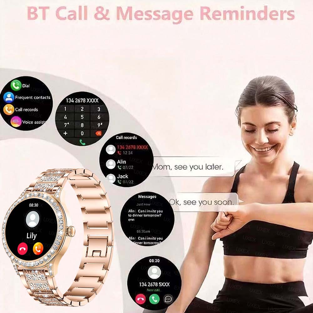 여성용 고급 스마트 워치, 1.27인치 화면, 무선 통 - Smartwatch Luxury Watches For Women 리뷰 및 가격