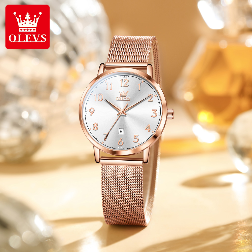 OLEVS 5653 여성 시계 우아한 오리지널 쿼츠 시 - Mesh Stainless Strap 리뷰 및 가격