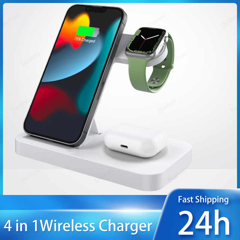 4 in 1 무선 충전 도크, 접이식 충전기 (아이폰  - Watches Smartwatch Samsung 리뷰 및 가격