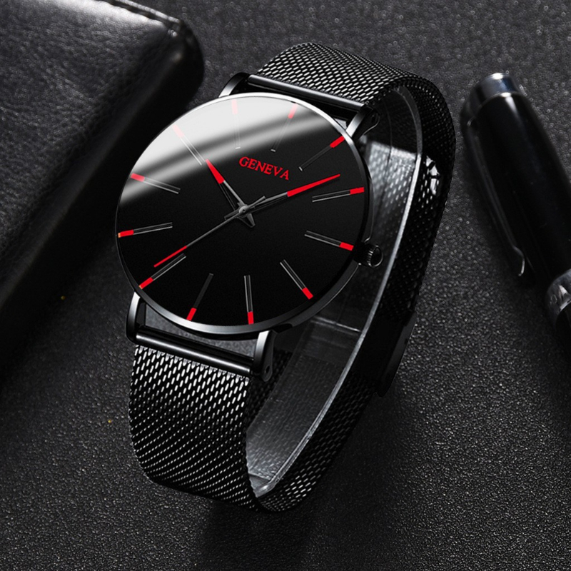 패셔너블한 남성용 초박형 시계, 남성용 비즈니스 스테인 - Mesh Stainless Strap 리뷰 및 가격