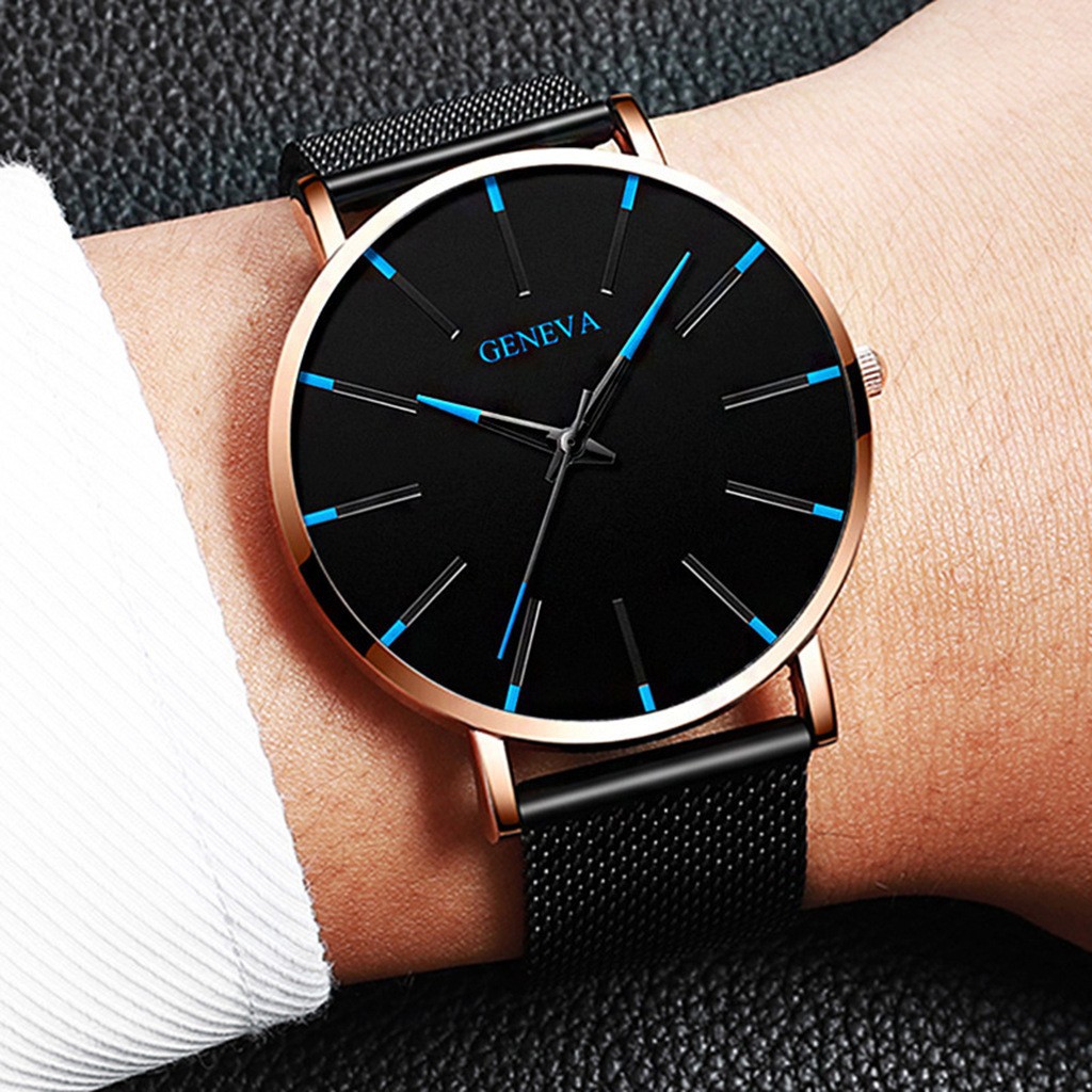 패셔너블한 남성용 초박형 시계, 남성용 비즈니스 스테인 - Mesh Stainless Strap 리뷰 및 가격