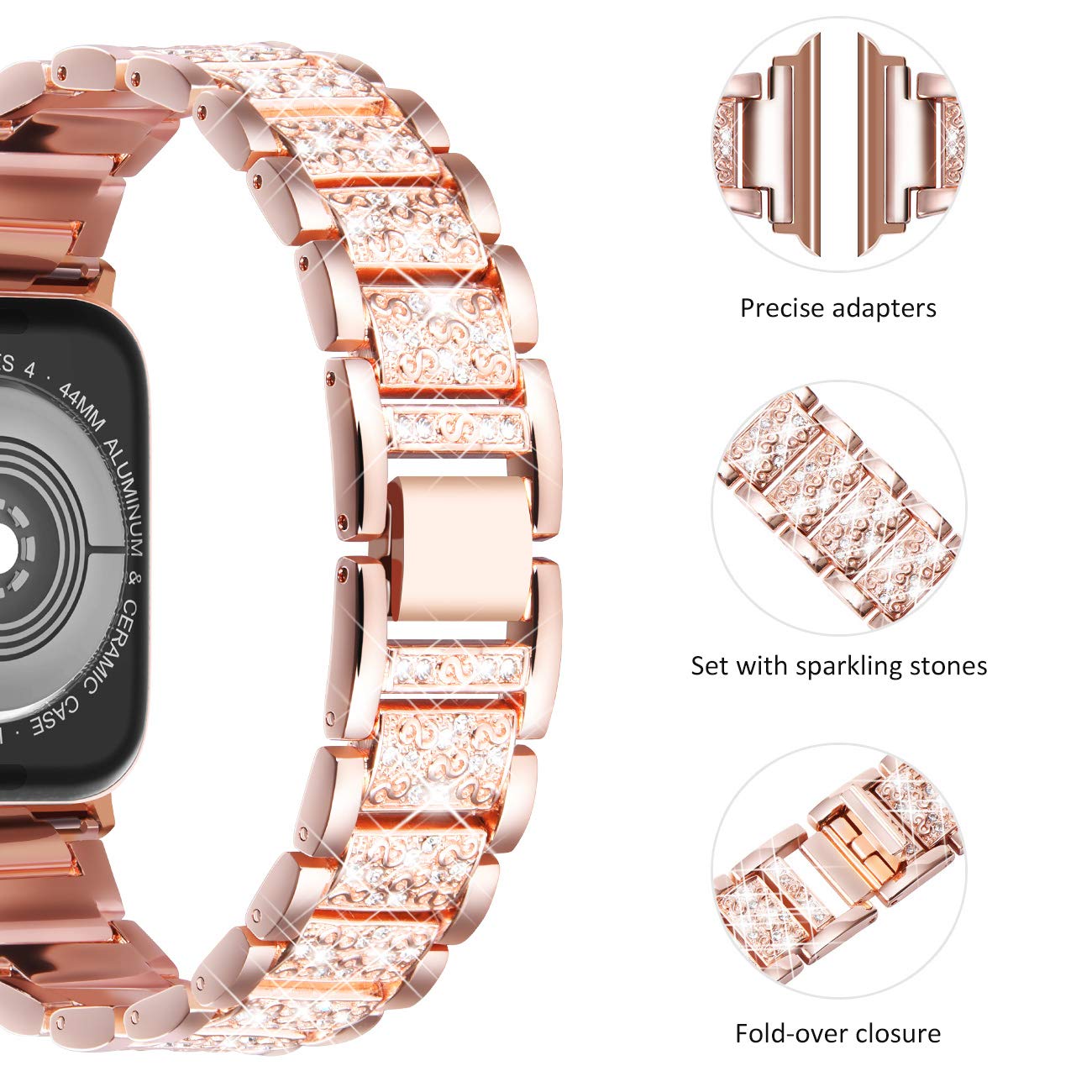 Apple Watch 밴드용 케이스 + 블링 스트랩 4 - Smartwatch Luxury Watches For Women 리뷰 및 가격
