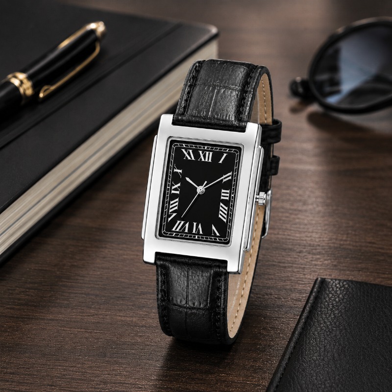 비즈니스 남성용 아날로그 쿼츠 시계 레트로 사각형 로마 - Watches Not Smartwatch 리뷰 및 가격