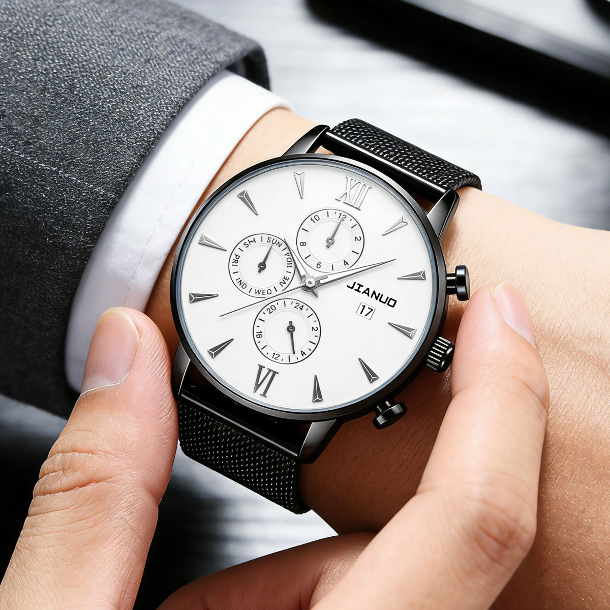 트렌디한 캐주얼 남성용 밀라노 메쉬 벨트 시계 패션 캘 - Mesh Stainless Strap 리뷰 및 가격