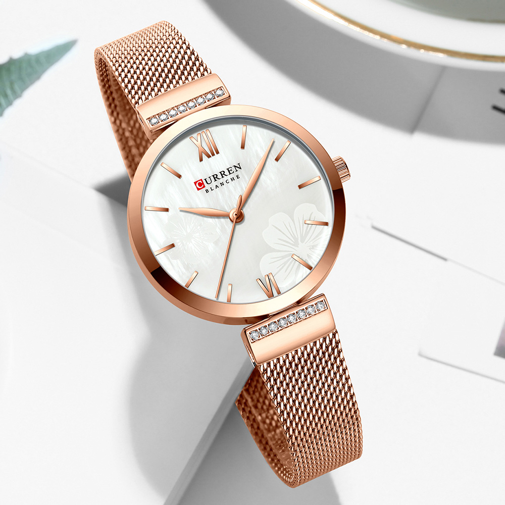 CURREN 9067 여성용 미니멀리스트 쿼츠 시계,  - Mesh Stainless Strap 리뷰 및 가격