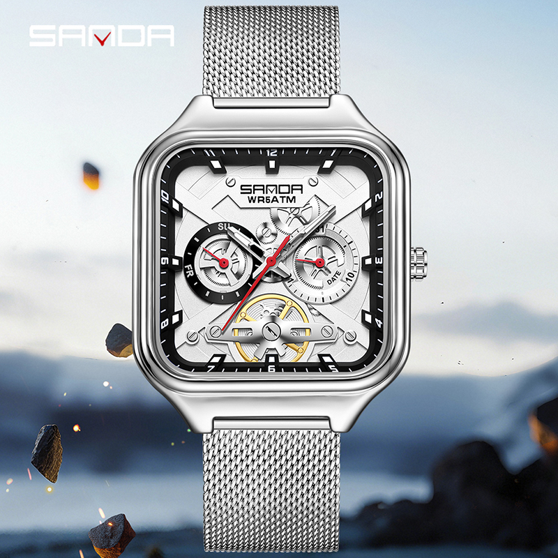 산다 9085 남성용 손목시계 reloj hombre  - Mesh Stainless Strap 리뷰 및 가격