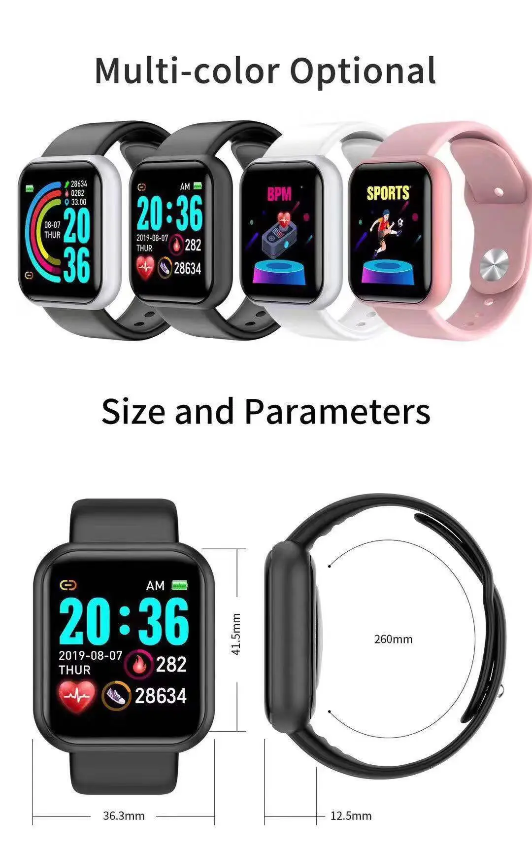 D20 Pro 스마트워치 남성용 Y68 스마트워치, 심 - Smartwatch Digital Watches For Men 리뷰 및 가격