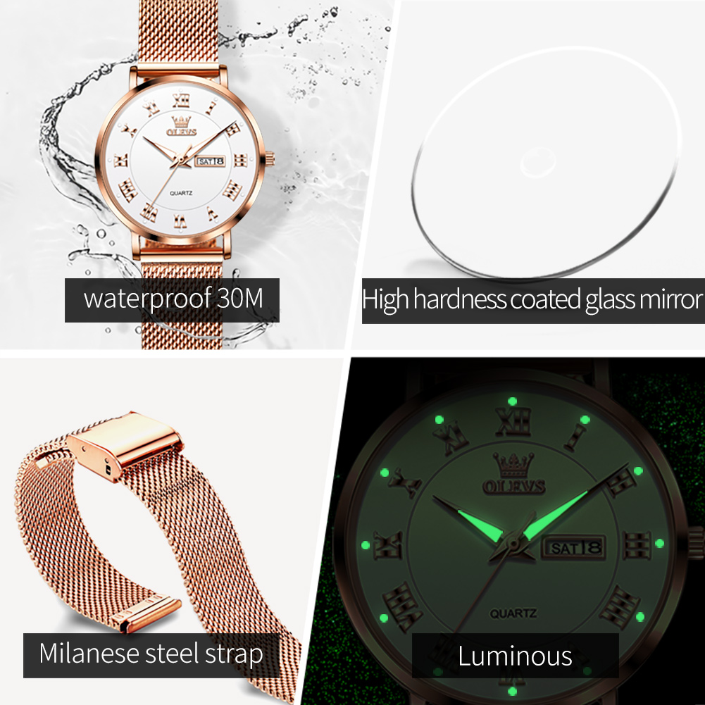 OLEVS 2920 우아한 오리지널 여성용 쿼츠 손목시 - Mesh Stainless Strap 리뷰 및 가격