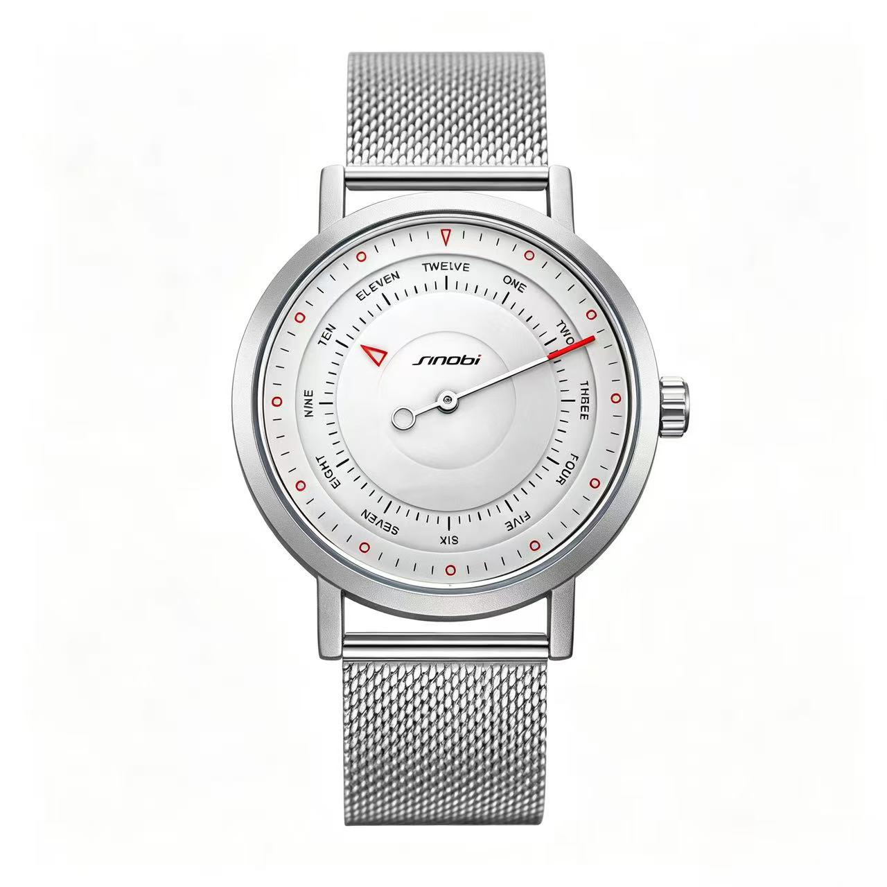 남성용 크리에이티브 컴퍼스 디자인의 싱글 핸드 쿼츠 시 - Mesh Stainless Strap 리뷰 및 가격