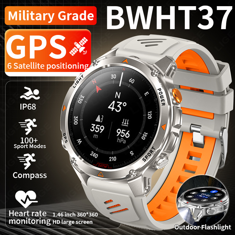 LIGE 러기드 GPS 트랙 스마트워치 남성용 LED  - Smartwatch Watches For Mens 리뷰 및 가격