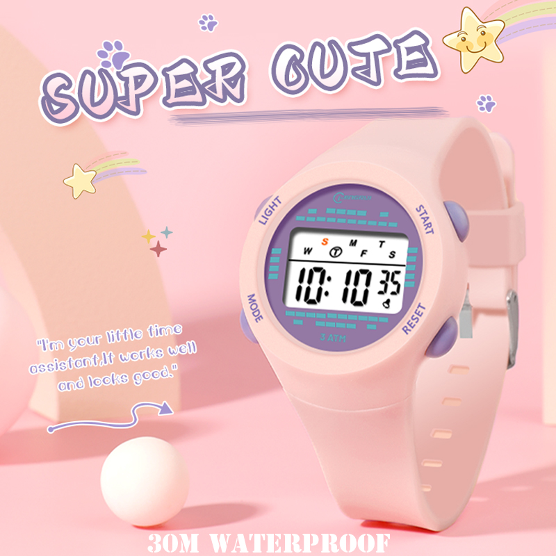 어린이 전자 시계 소녀 핑크 귀여운 중학교 소년 시계  - Smartwatch Watches Gift For Girls 리뷰 및 가격