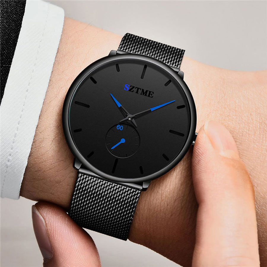 세련된 영국 초박형 남성용 시계, 메쉬 스트랩, 캐쥬얼 - Mesh Stainless Strap 리뷰 및 가격