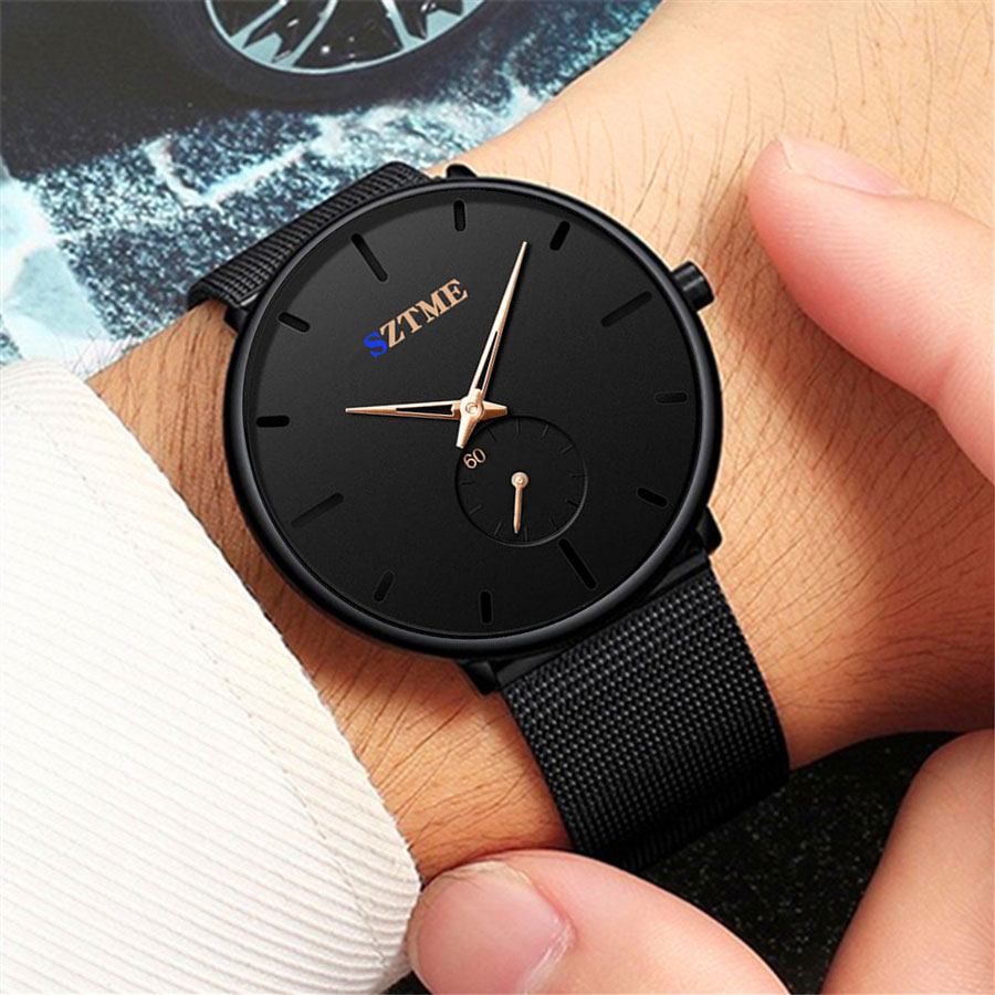 세련된 영국 초박형 남성용 시계, 메쉬 스트랩, 캐쥬얼 - Mesh Stainless Strap 리뷰 및 가격
